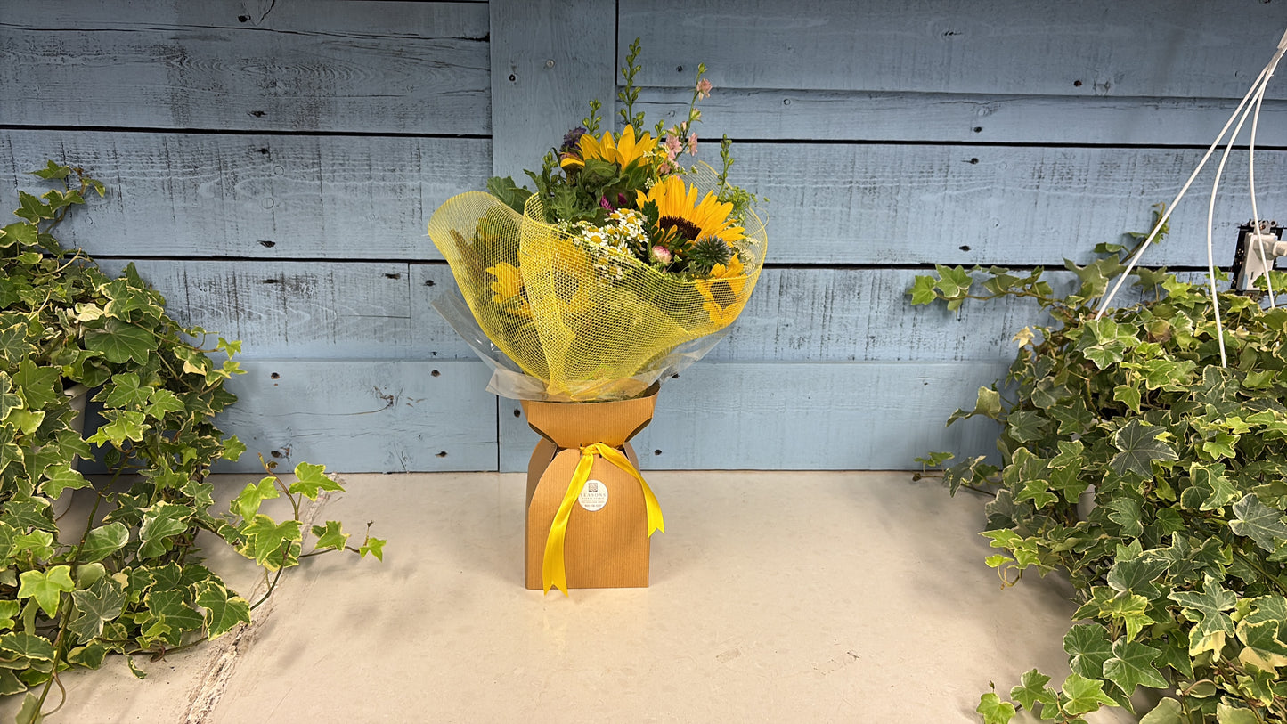 Fairy Garden Sunflower Arrangement In Water Box