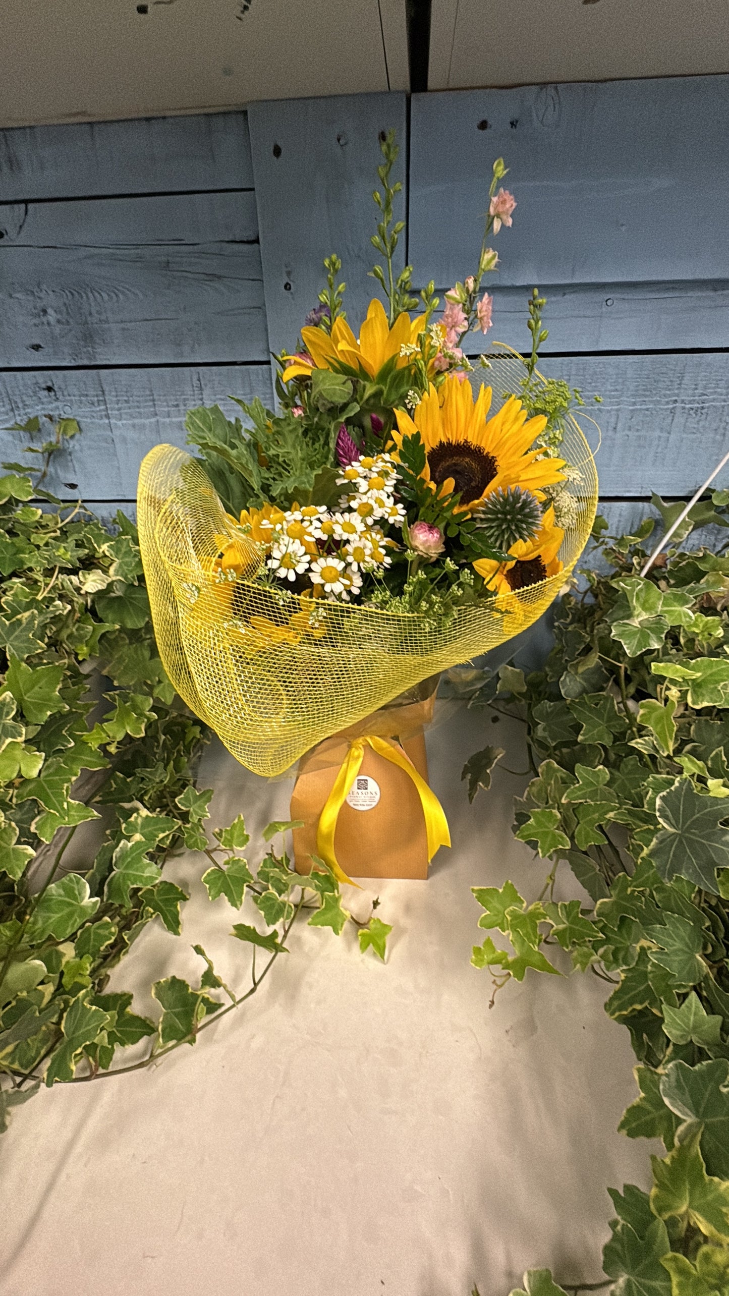 Fairy Garden Sunflower Arrangement In Water Box