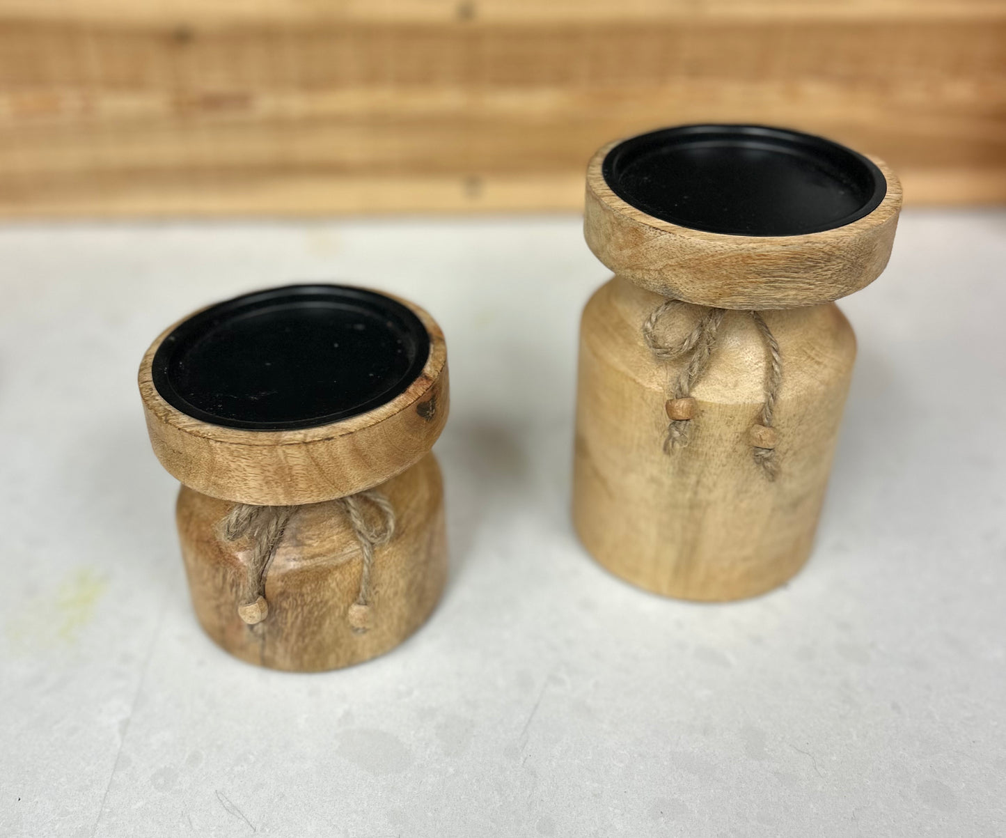 Wooden Candle Holders