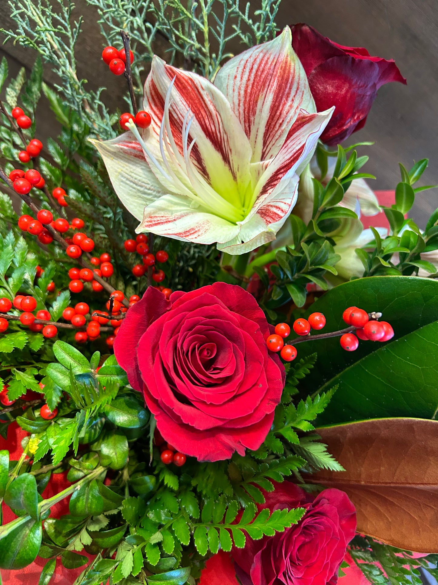 Holiday Starlet Hand Tied Bouquet