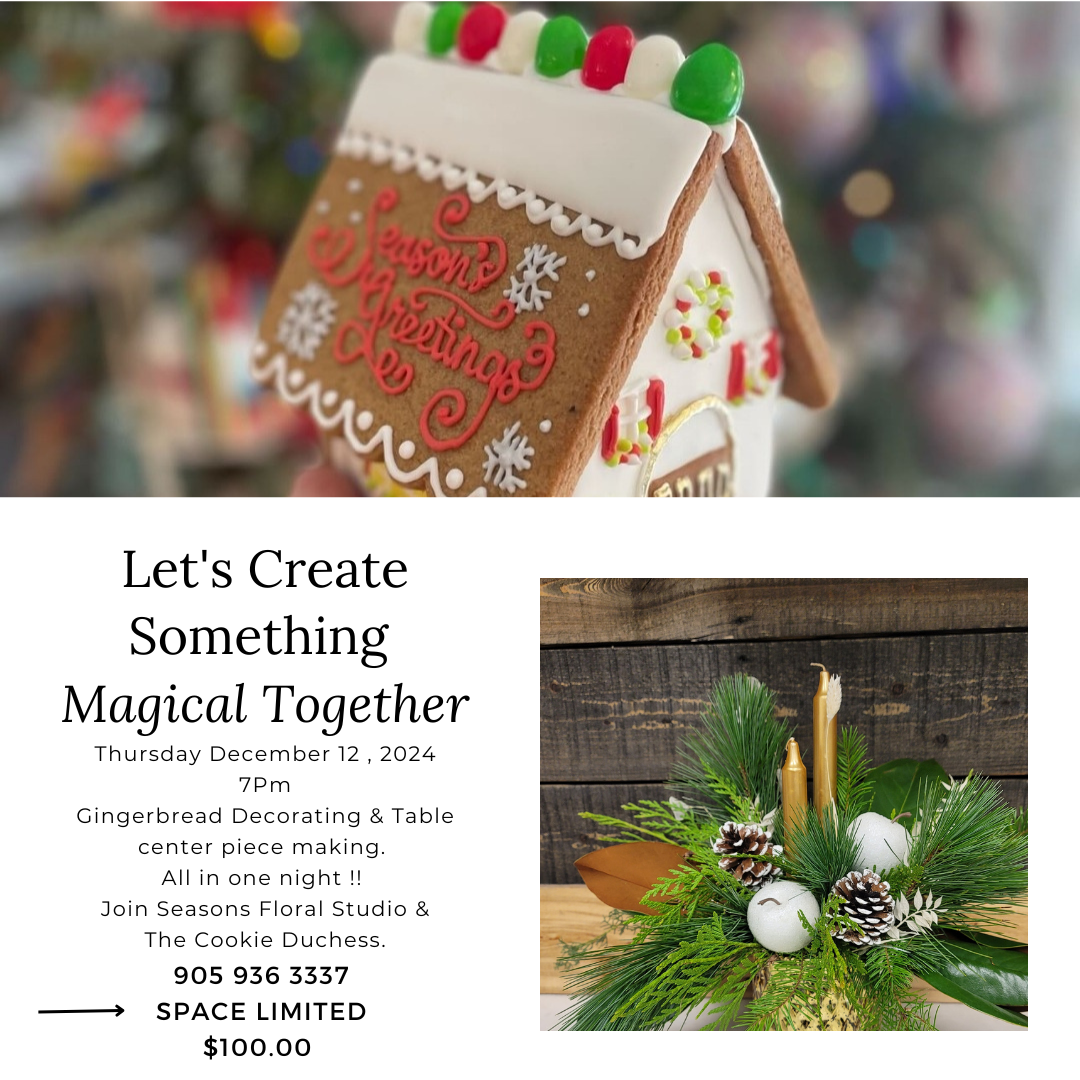 Christmas Centerpiece and Gingerbread House Decorating Workshop